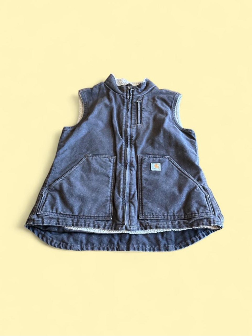 Carhartt Sherpa Lined Canvas Vest Faded Dark Brown Women’s XS Workwear
